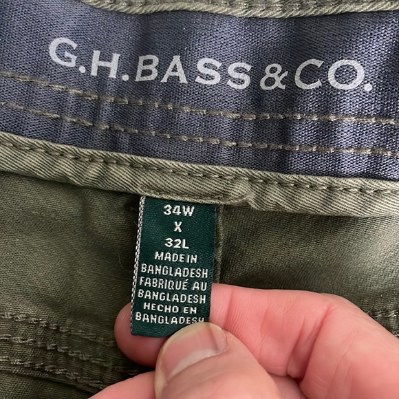 G.H. Bass & Co. Men’s Army Green 5-pocket Button & zip fly Pants- 34/32L - Picture 8 of 12